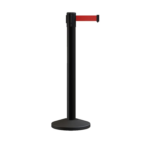 Montour Line Stanchion Belt Barrier Black Post 16ft. Red Belt ES660-BK-RD-160